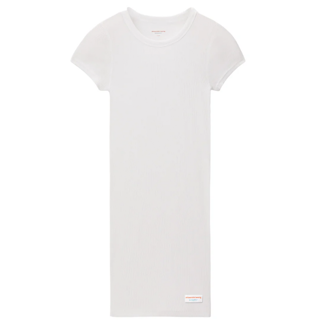 Short Sleeve Loungewear Dress In Ribbed Cotton Jersey Club21