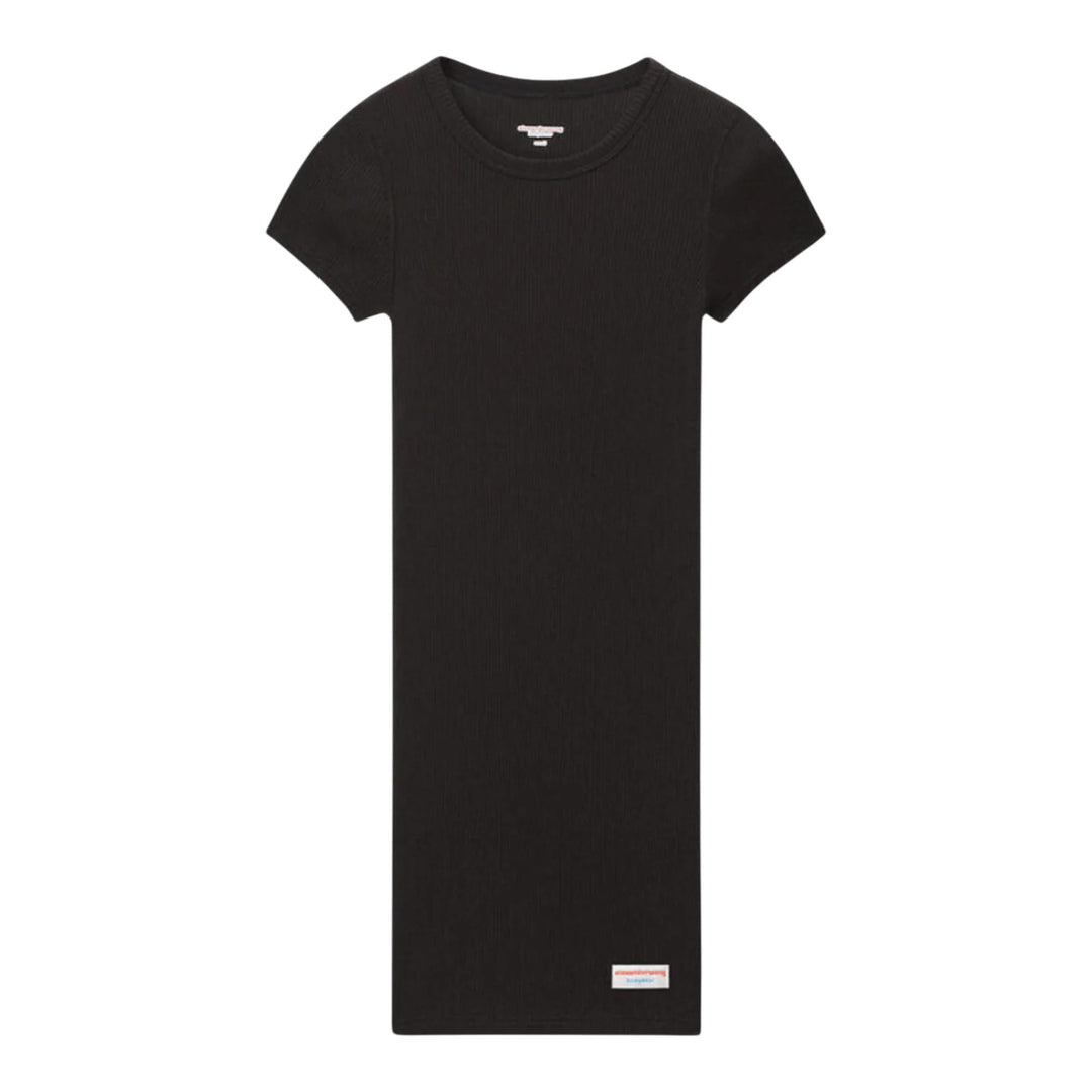 Club21 - Bodywear by Alexander Wang - Short Sleeve Crewneck Dress In Ribbed Cotton - UNDERSHIRTS - Black