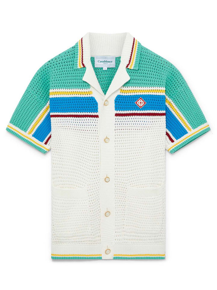      CASABLANCA_Crochet_Effect_Tennis_Shirt_Multi