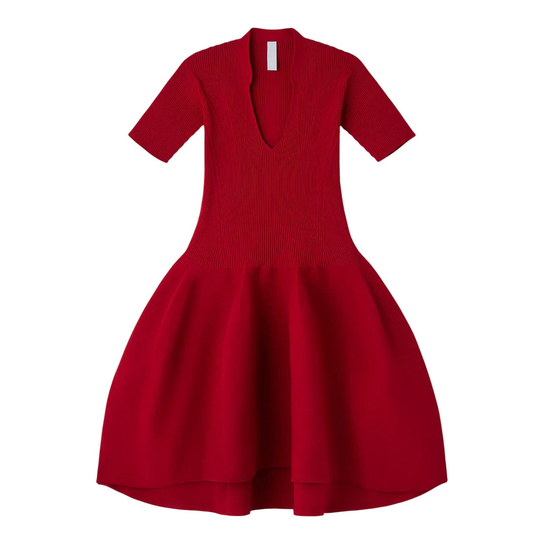 Club21 - CFCL - Pottery Stand-Up Collar Dress - KNIT DRESSES - Red