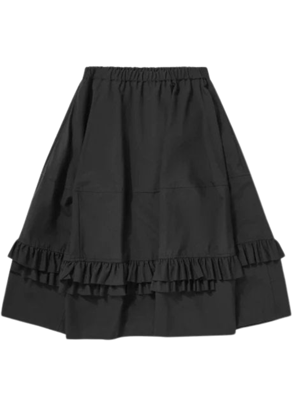 COMME-des-GARCONS-BLACK-Elastic-Ruffled-Skirt-Black-1