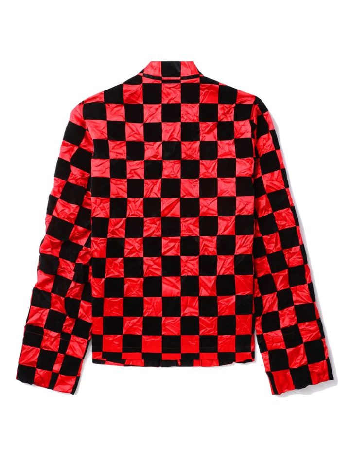 COMME-des-GARCONS-BLACK-Mandarin-Collar-Check-Print-Jacket-Red-6