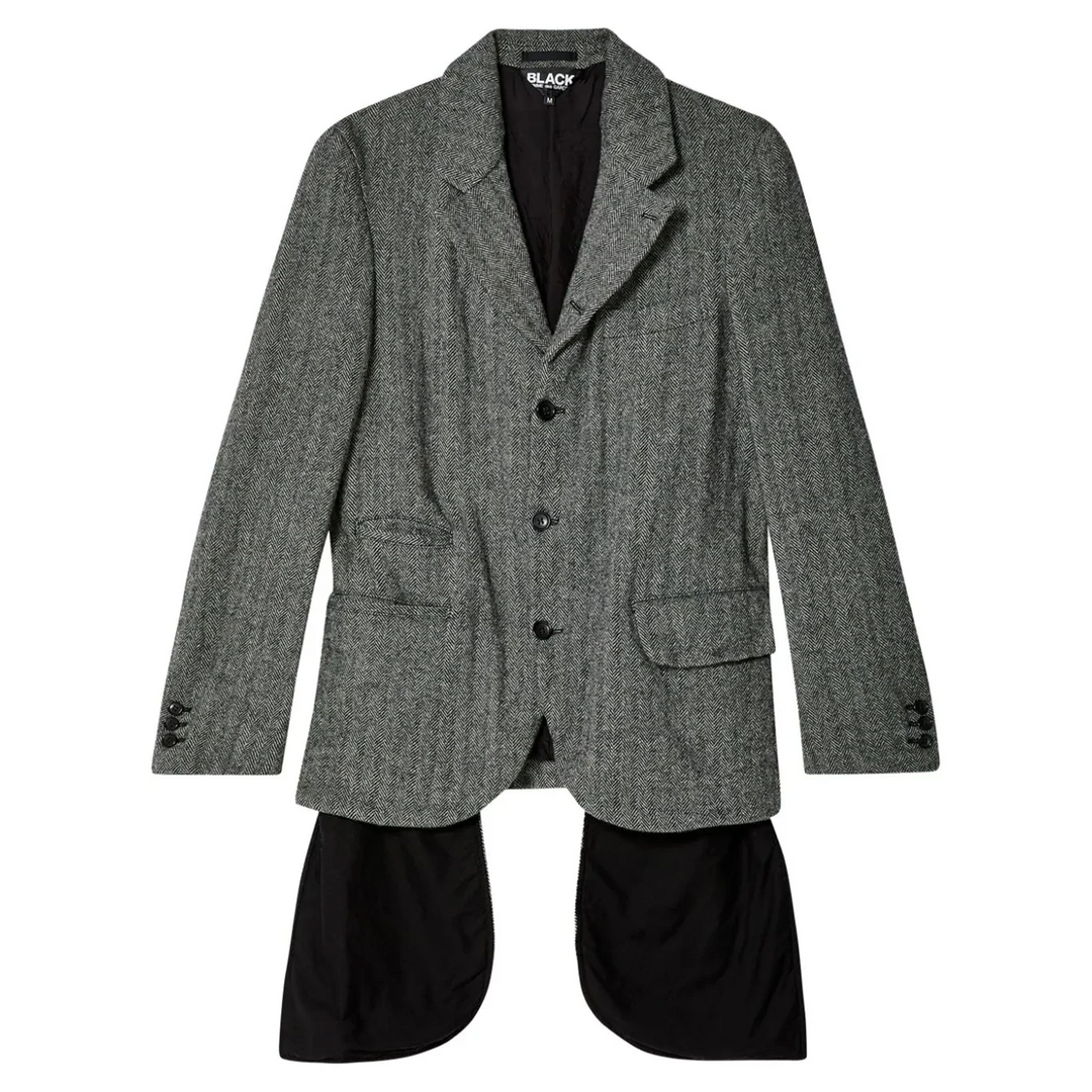 Wool Tweed Herringbone Jacket