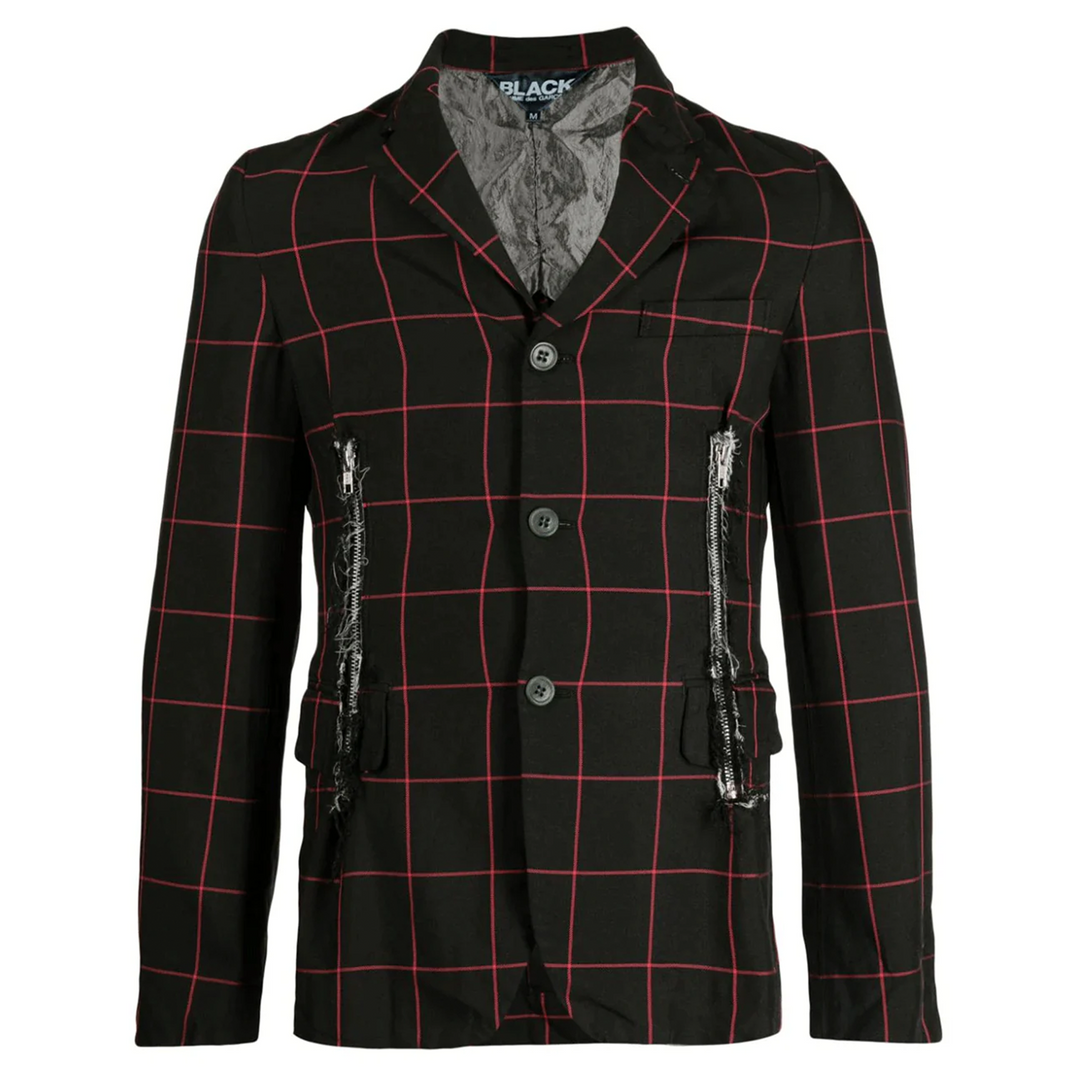 Windowpane Button Jacket