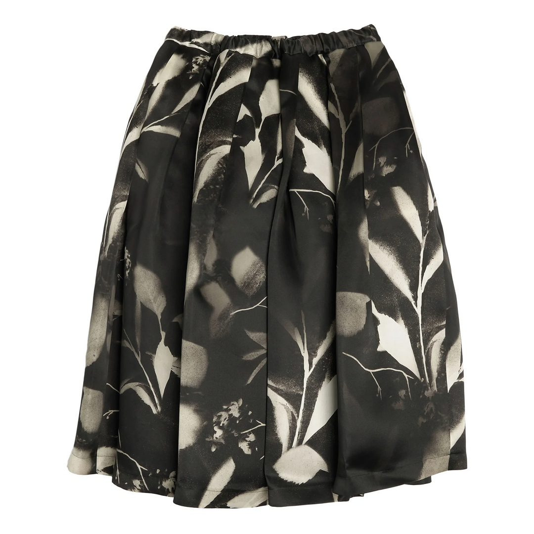 Silk Cloth Print X Nylon Tulle Skirt