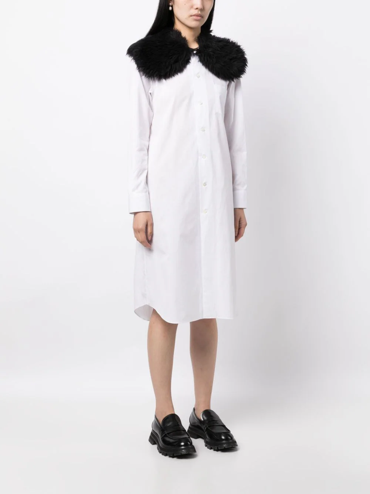 COMME-des-GARCONS-Fur-Collar-Long-Shirt-White-3