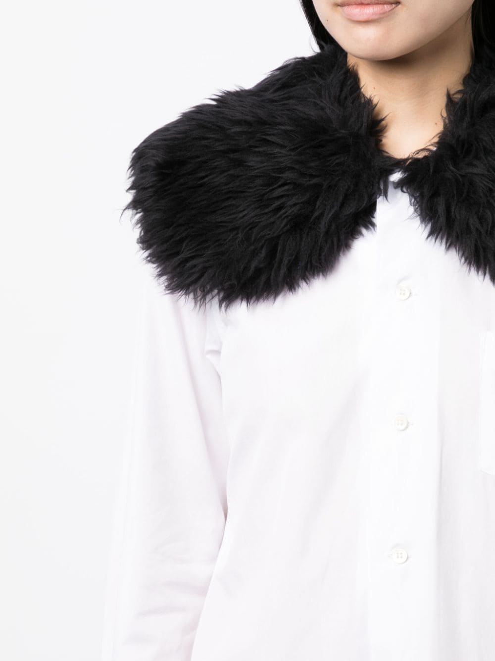 COMME-des-GARCONS-Fur-Collar-Long-Shirt-White-5