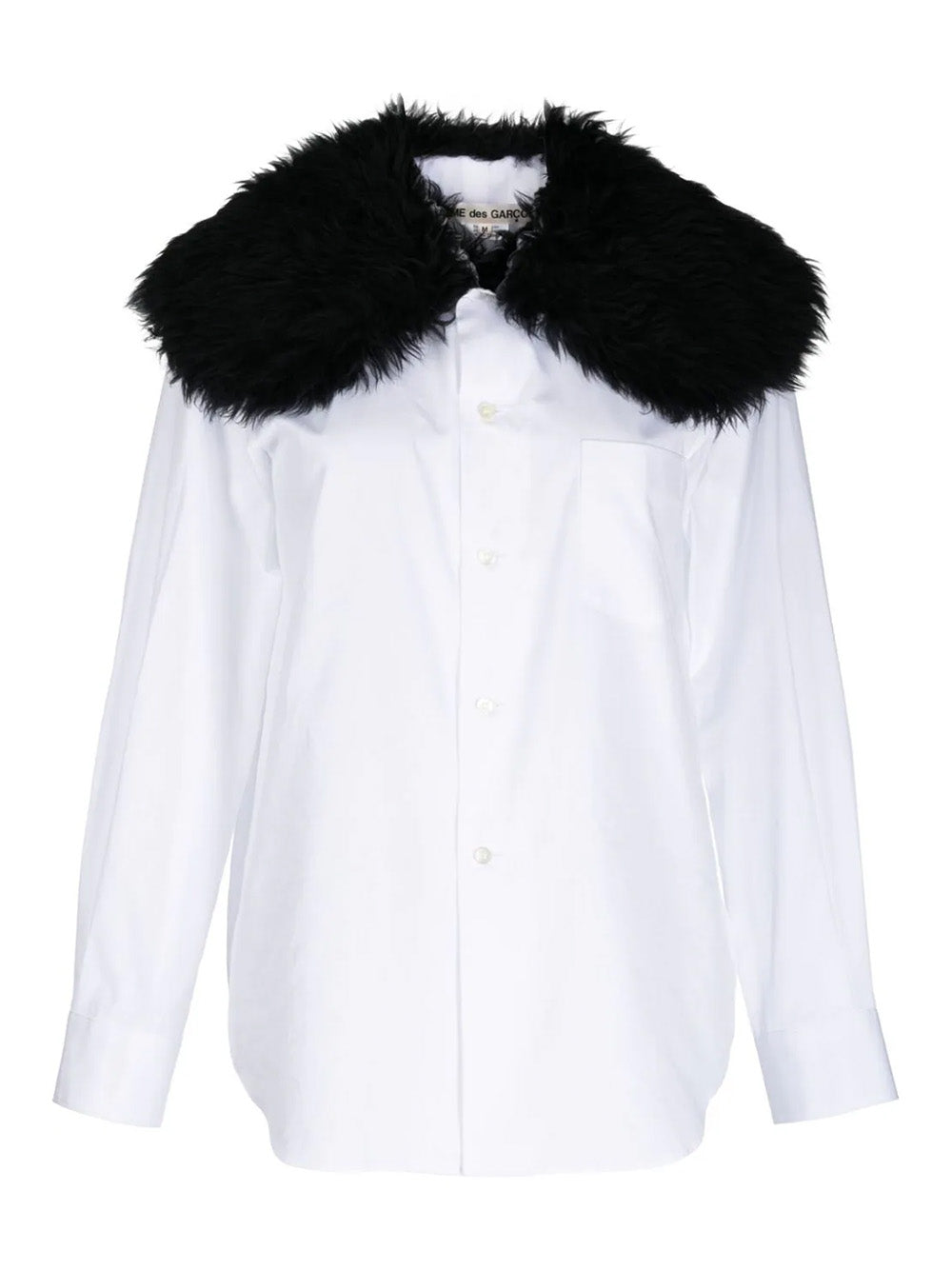    COMME-des-GARCONS-Fur-Collar-Shirt-White-1