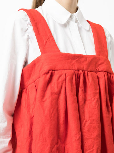 COMME des GARCONS GIRL Polyester Felt Hand Stitch Pinafore Red 5