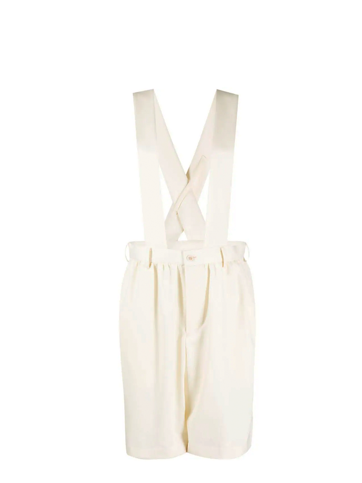 COMME des GARCONS GIRL Wool Gabardine Suspender Short Off-White 1