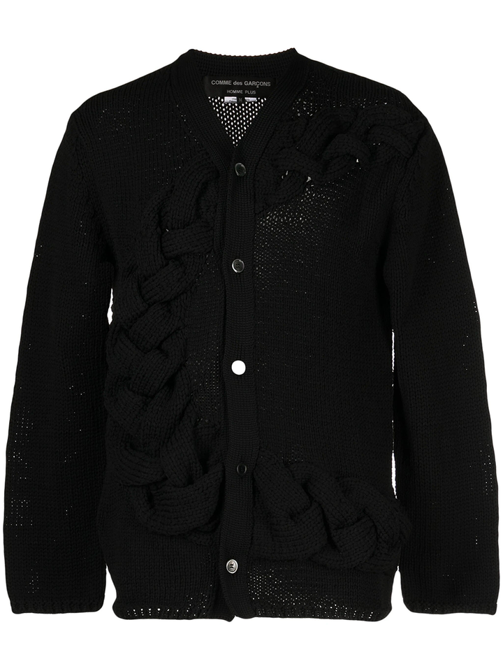 COMME des GARCONS HOMME PLUS Lily-Yarn Quilted Cardigan Black 1