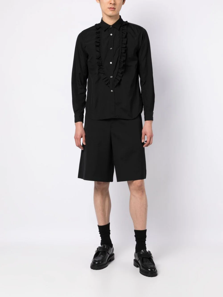 COMME-des-GARCONS-Long-Ruffle-Bib-Shirt-Black-2