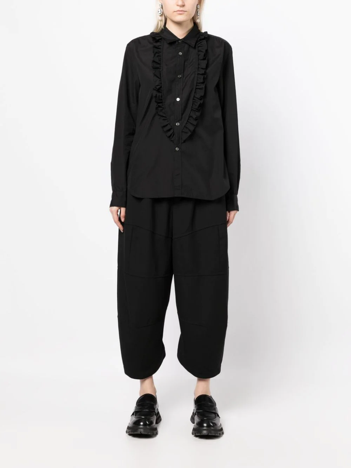 COMME-des-GARCONS-Long-Ruffle-Bib-Shirt-Black-3