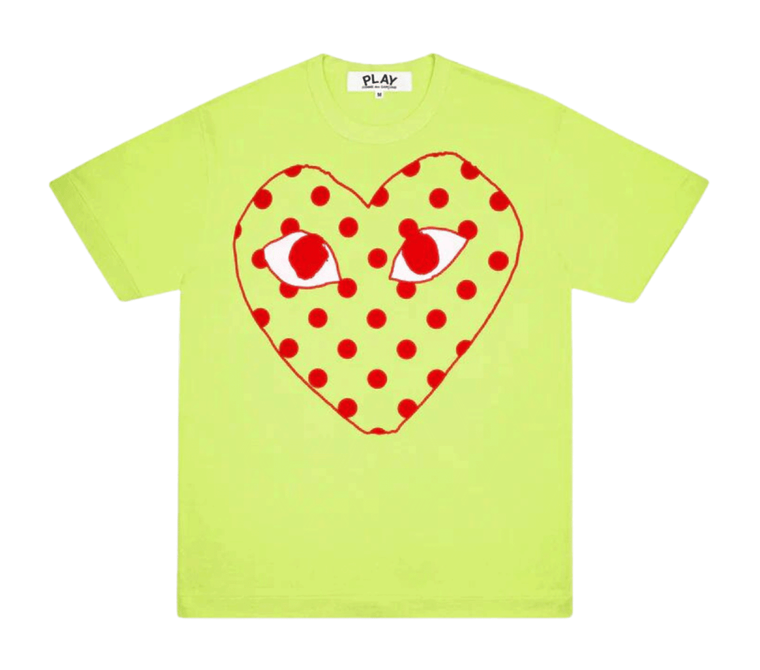COMME-des-GARCONS-PLAY-Fluo-All-Over-Dot-Heart-Tee-Men-Green-1
