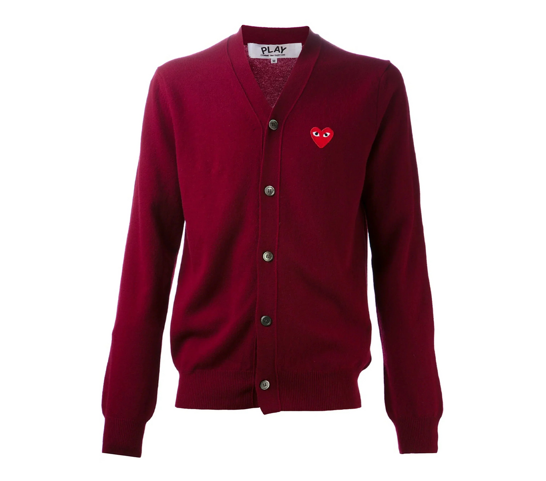 V-Neck Cardigan Red Emblem Unisex