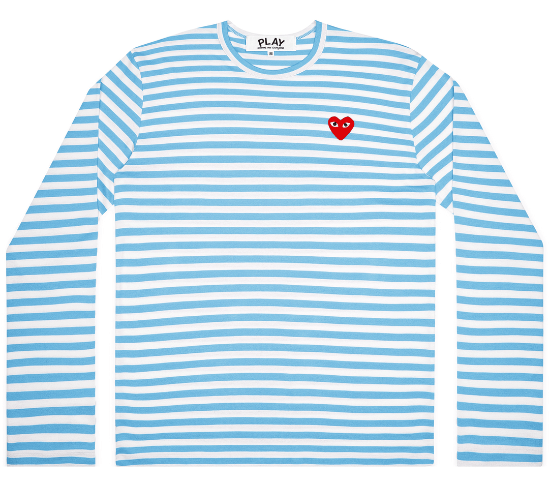 Light Blue Long Sleeve Striped Tee Unisex Club21