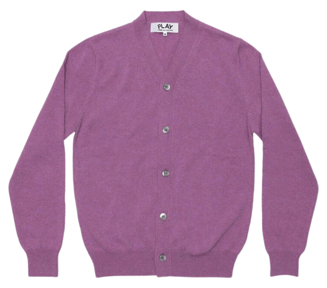 COMME-des-GARCONS-PLAY-Small-Red-Heart-Pastel-Cardigan-Men-Purple-1