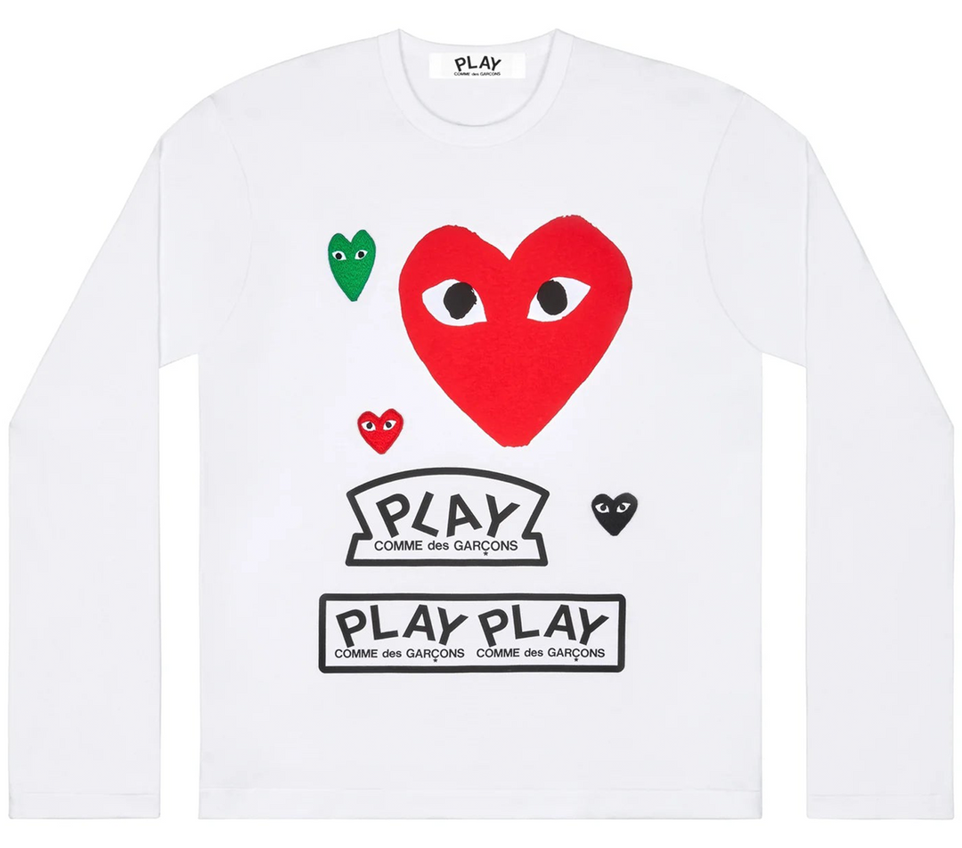 Multi Logo Big Red Heart LS T-Shirt Men