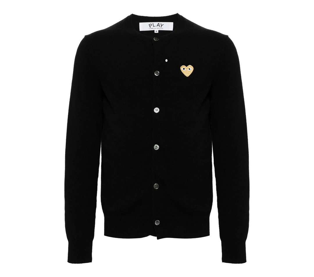 Round-Neck Gold Emblem Cardigan Unisex