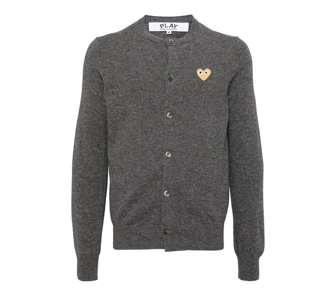 Round-Neck Gold Emblem Cardigan Unisex