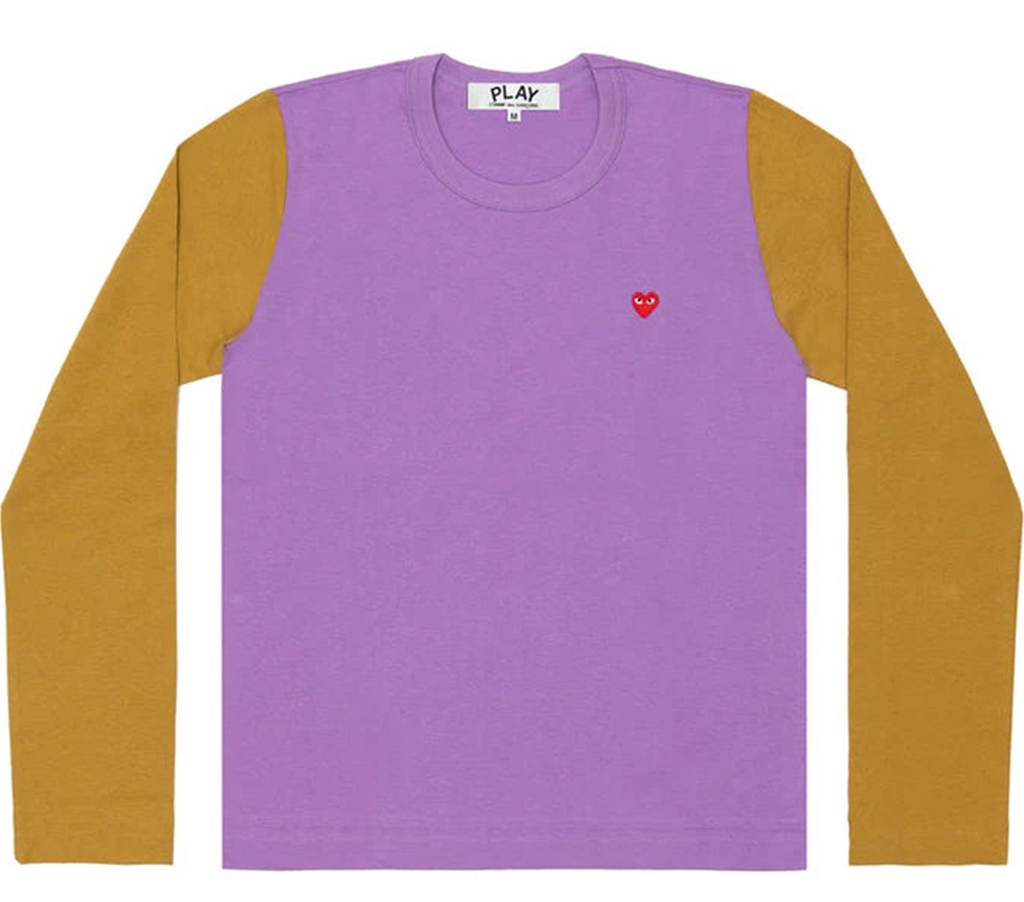 Small Red Heart Bi Color Long Sleeve Tee Men Club21