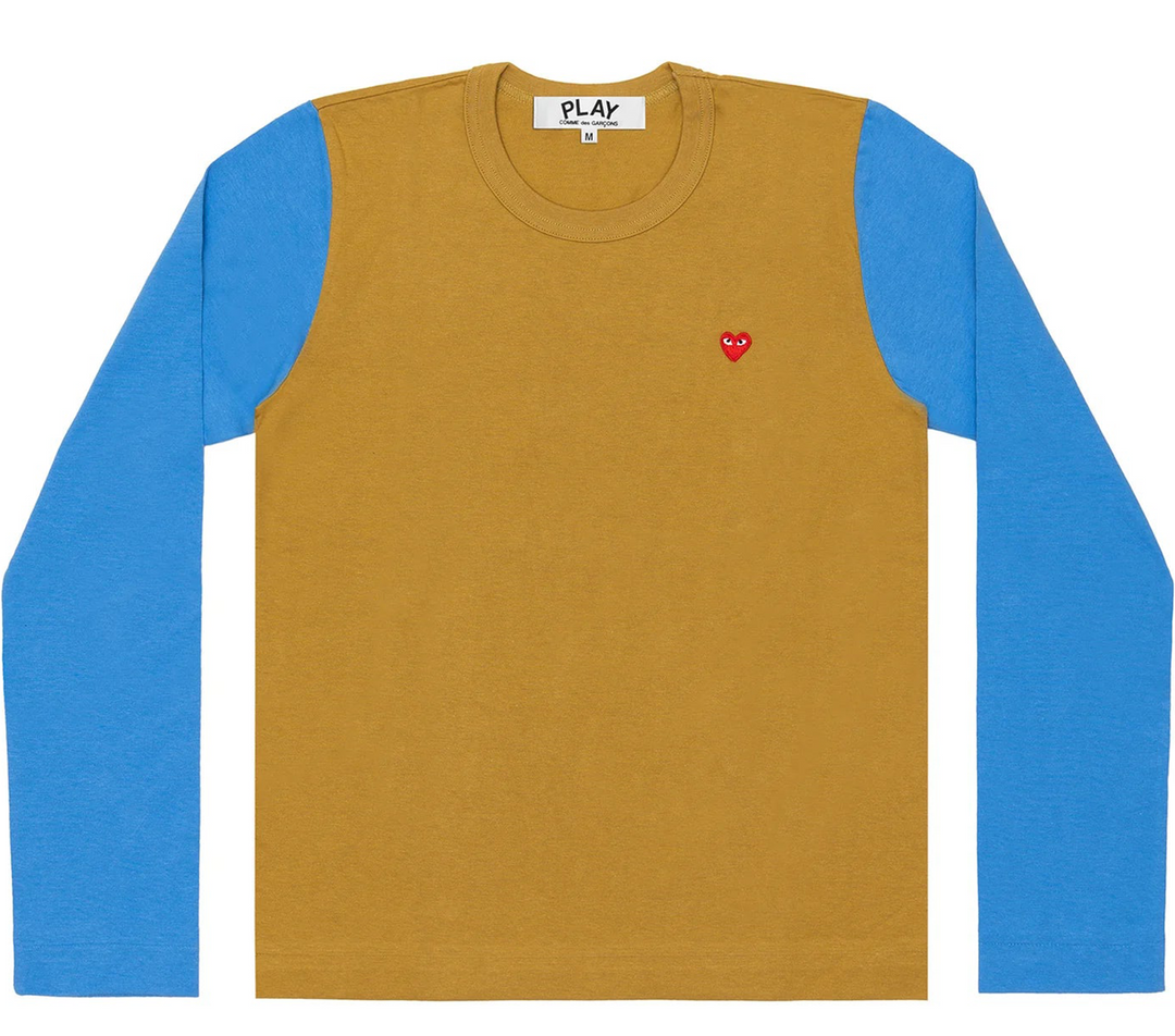 Small Red Heart Bi-Color Tee Long Sleeve Women
