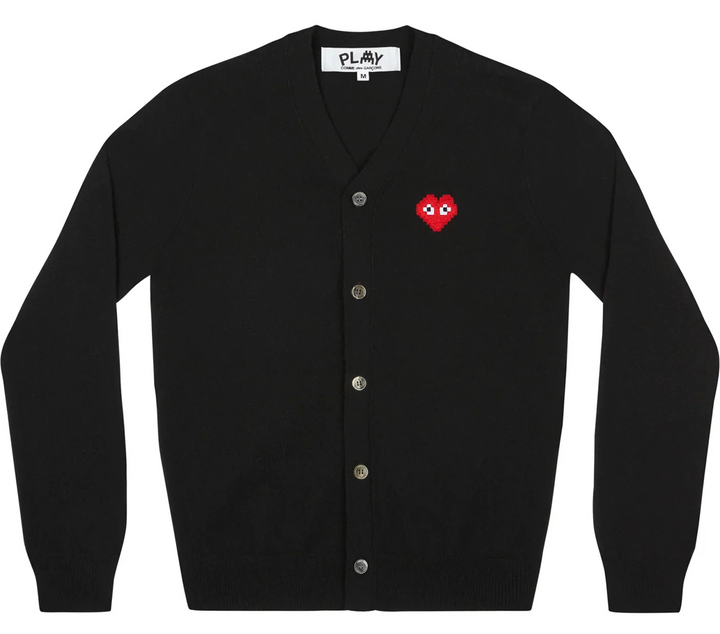 the Artist Invader Pixel Red Heart Cardigan Men