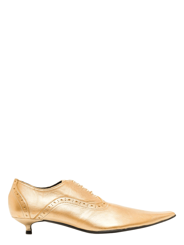 COMME-des-GARCONS-Pointed-Laceup-Shoe-Gold-1