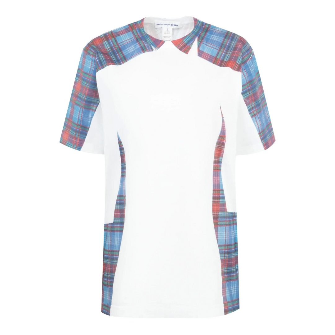 Cotton Jersey Plain With Check Tee