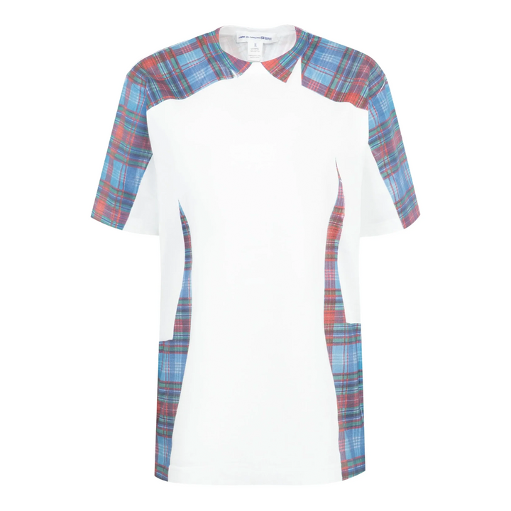 Cotton Jersey Plain With Check Tee