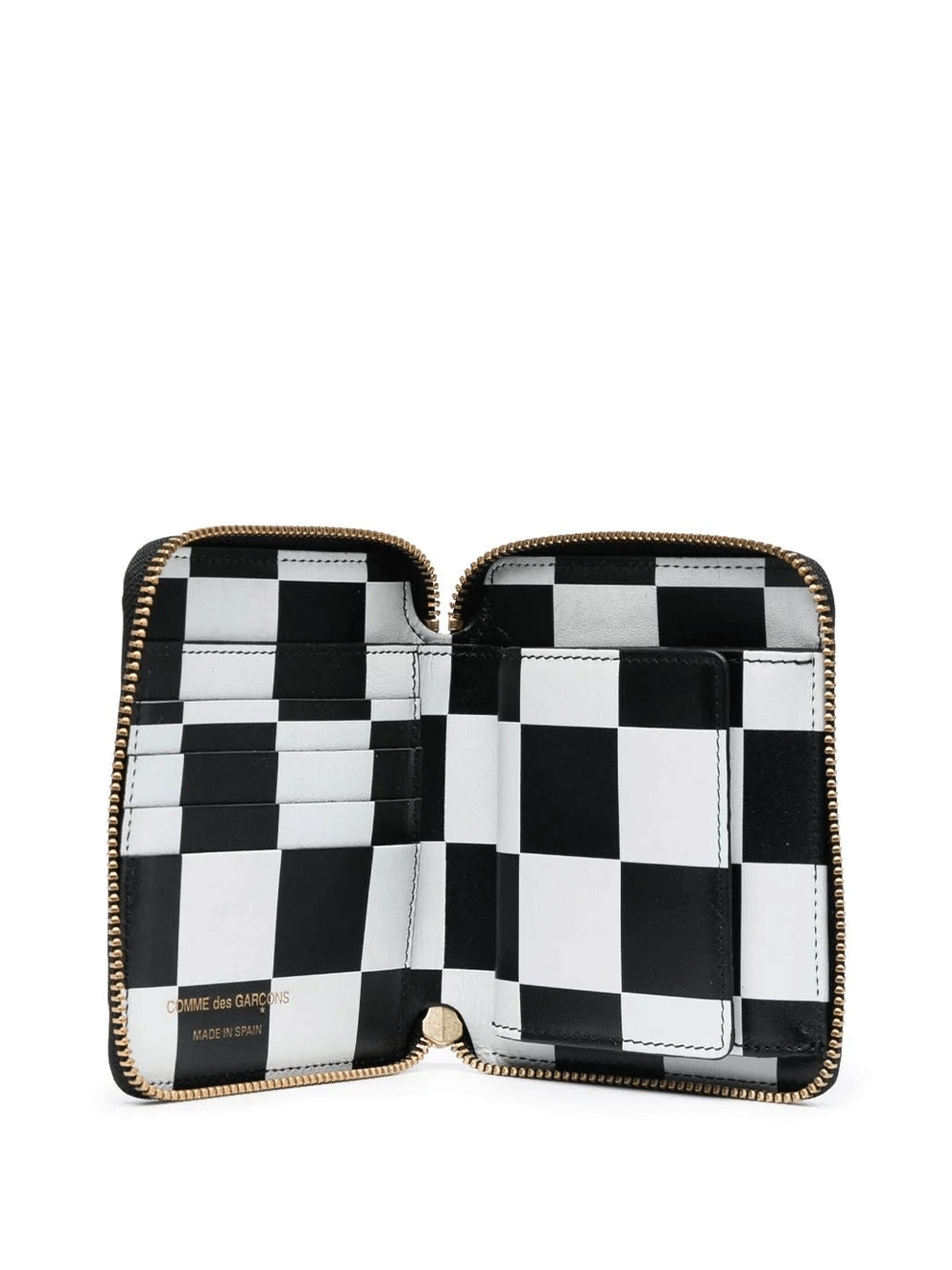 Classic Print Polka Dot Zip Around Wallet – - Main Image