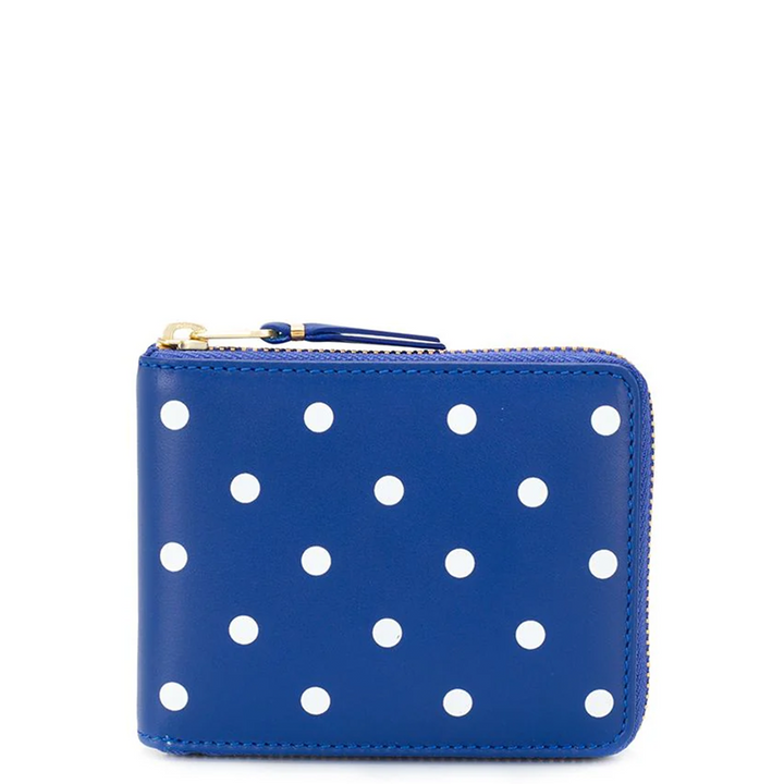 Dots Printed Leather Line U Zip Wallet