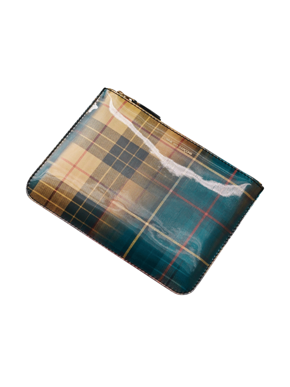 COMME-des-GARCONS-WALLET-Lenticular-Tartan-Pouch-Green-3