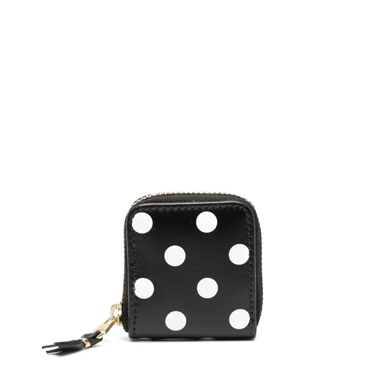 Dots Printed Leather Line Coin Pouch