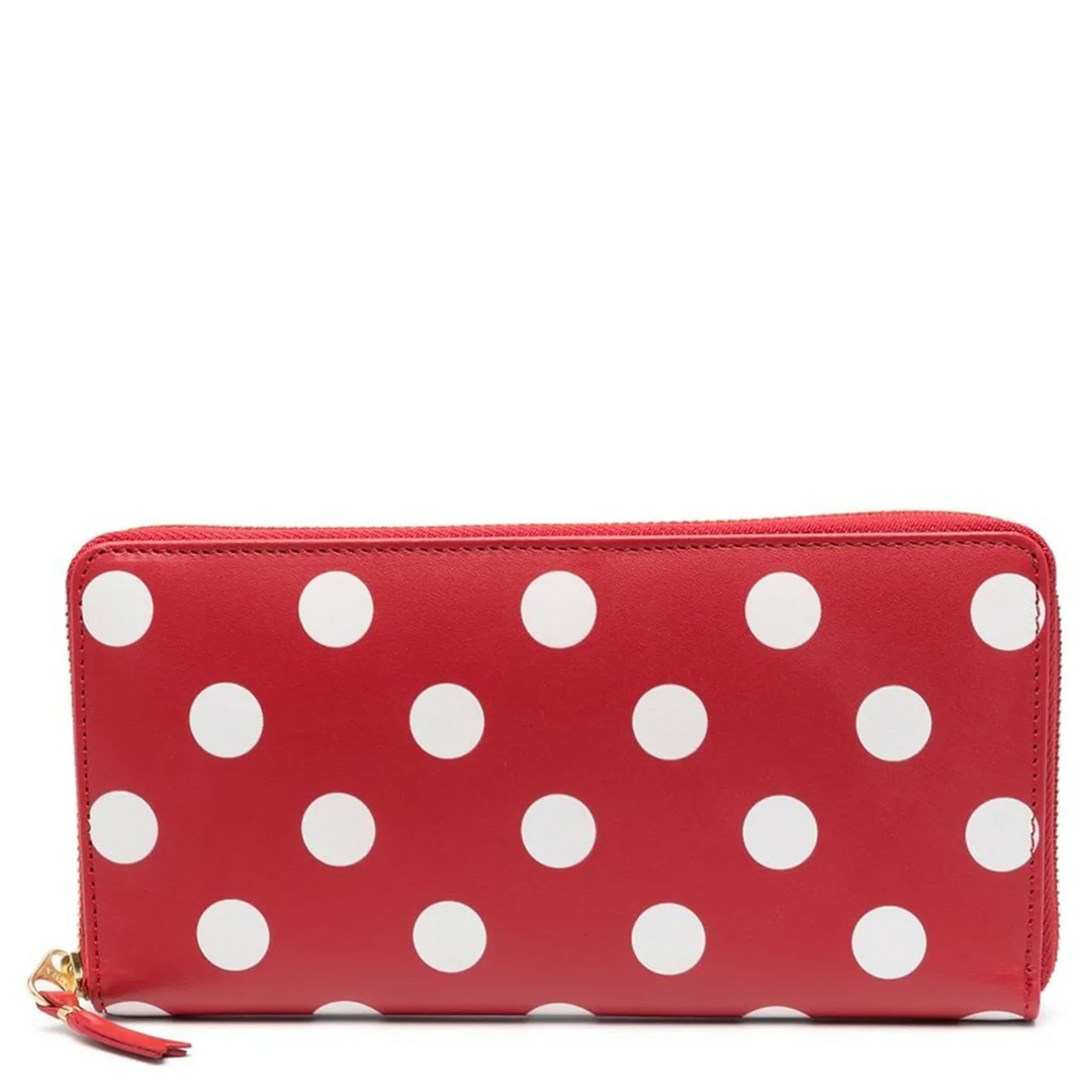 Dots Printed Leather Line Wallet