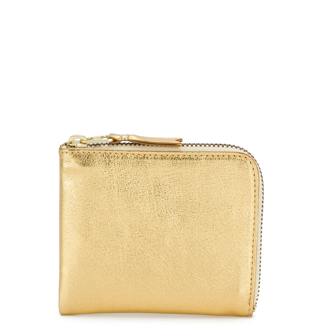 Gold And Silver L-Shape Zip Wallet