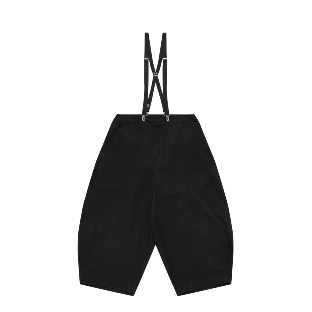 Black Wide-Leg Suspender Pants