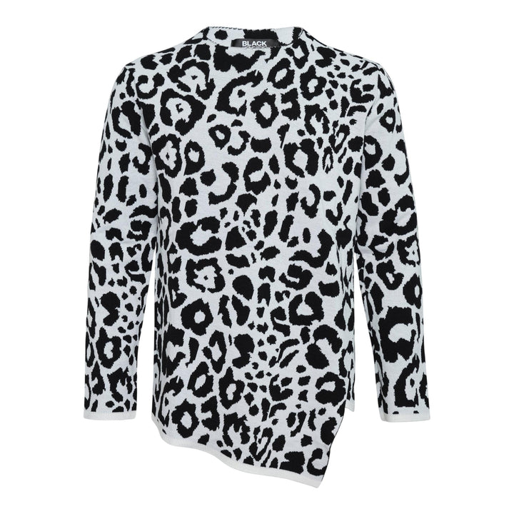 Club21 - COMME des GARCONS BLACK - Jacquard Leopard Pattern Knit Top - KNIT TOPS - White