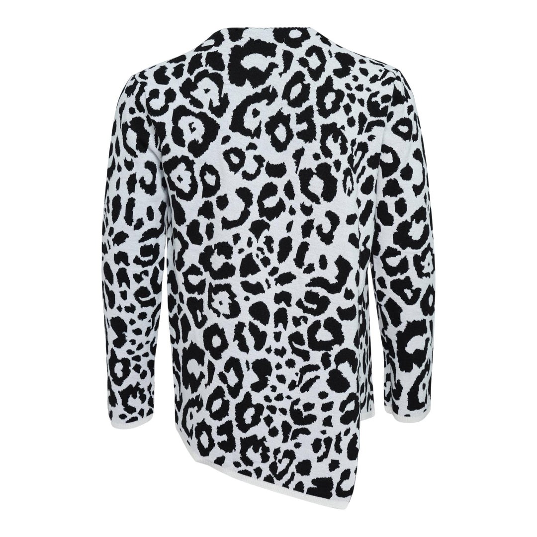 Club21 - COMME des GARCONS BLACK - Jacquard Leopard Pattern Knit Top - KNIT TOPS - White