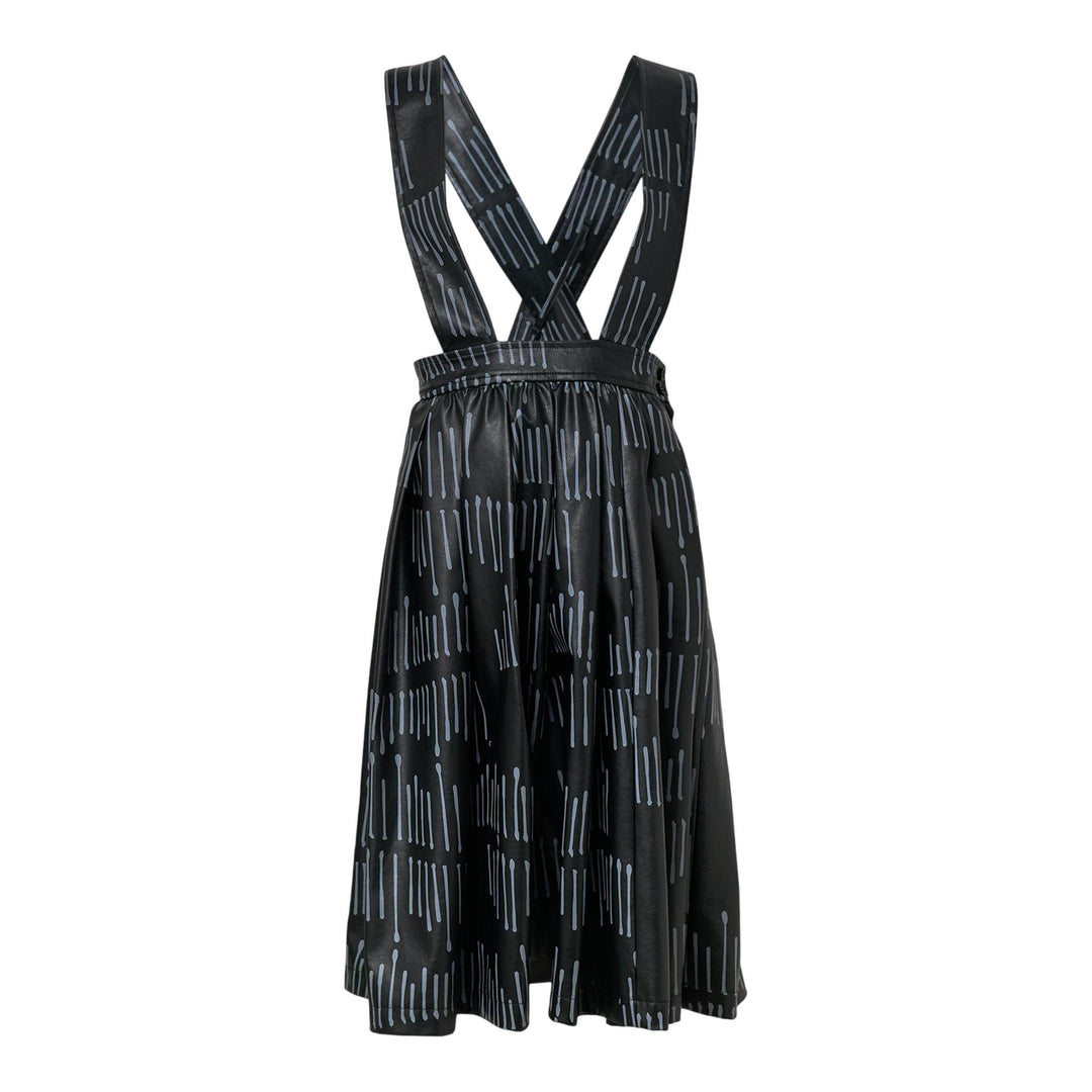 Club21 - COMME des GARCONS BLACK - Leather FILIP PAGOWSKI Print B Pinafore - PINAFORES - Black