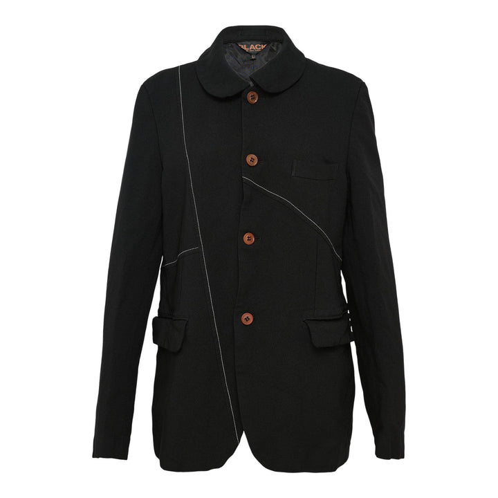 Club21 - COMME des GARCONS BLACK - Polyester Gabardine Trimmed Jacket - JACKETS - Black