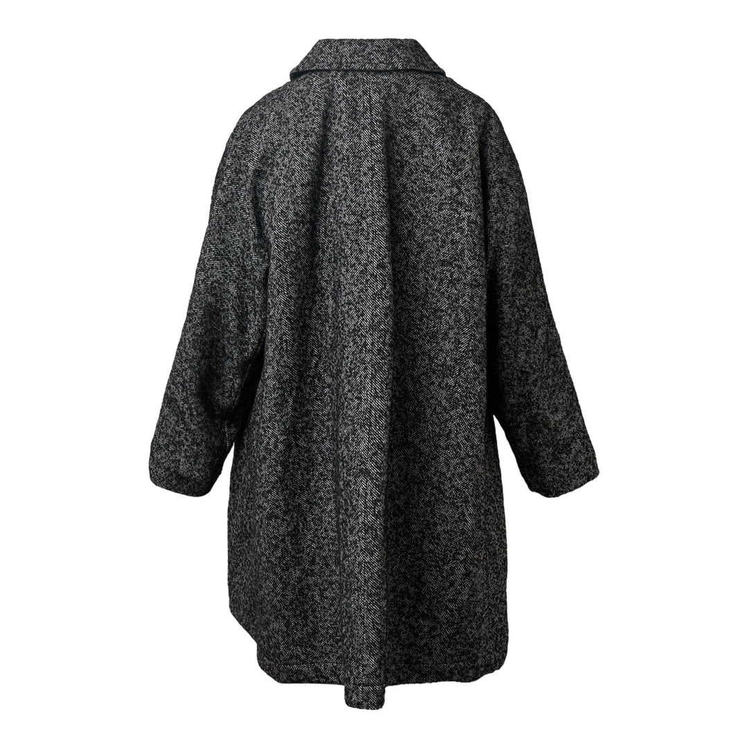 Club21 - COMME des GARCONS BLACK - Tweed Herringbone Round Collar Coat - COATS - Black