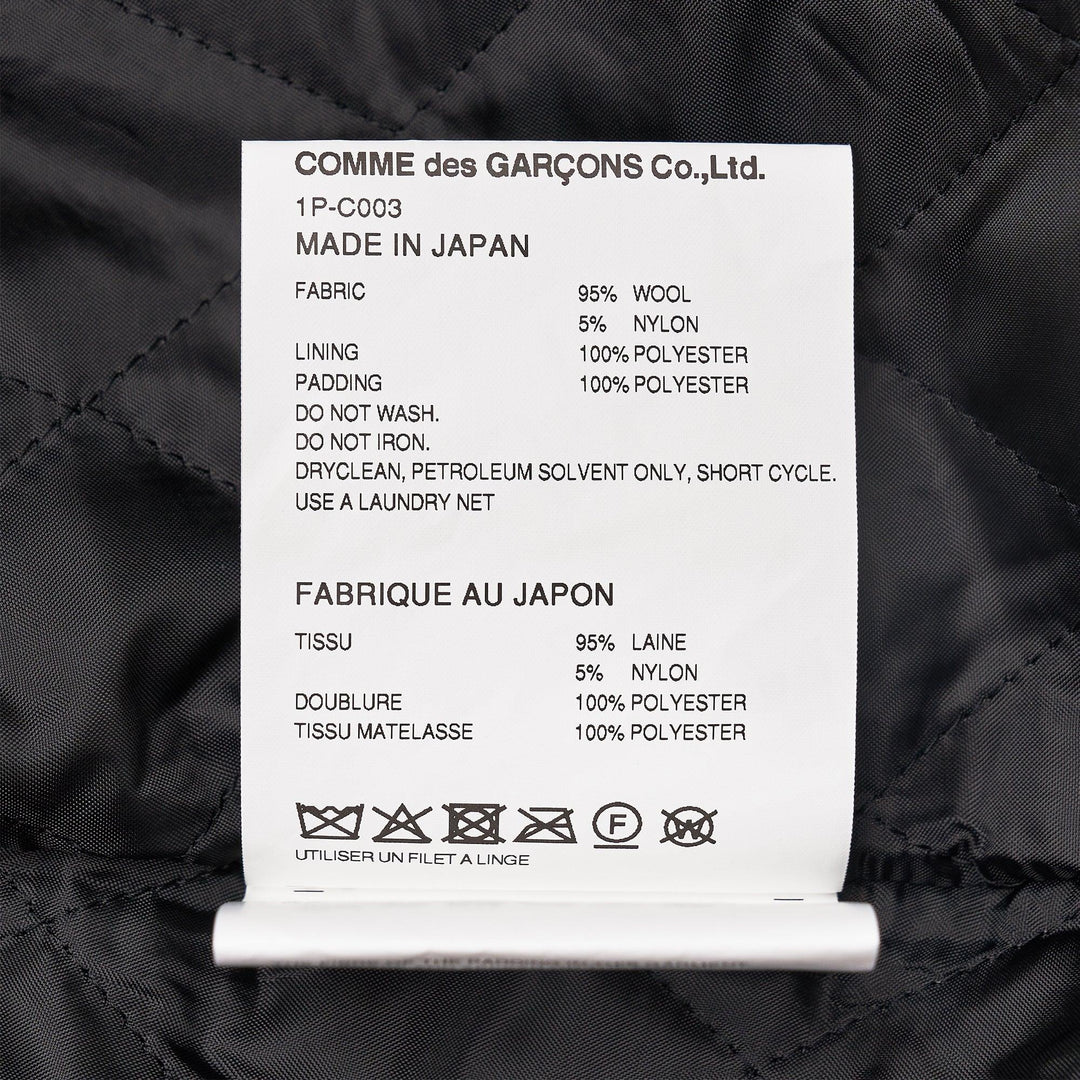 Club21 - COMME des GARCONS BLACK - Tweed Herringbone Round Collar Coat - COATS - Black
