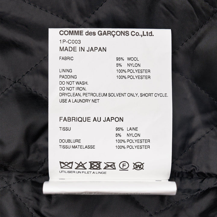 Club21 - COMME des GARCONS BLACK - Tweed Herringbone Round Collar Coat - COATS - Black