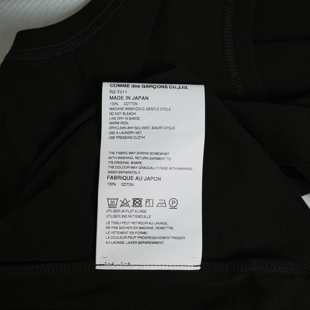 Club21 - COMME des GARCONS COMME des GARCONS - Teiban Short Sleeve Cotton Fraise Tee - TEES - Black