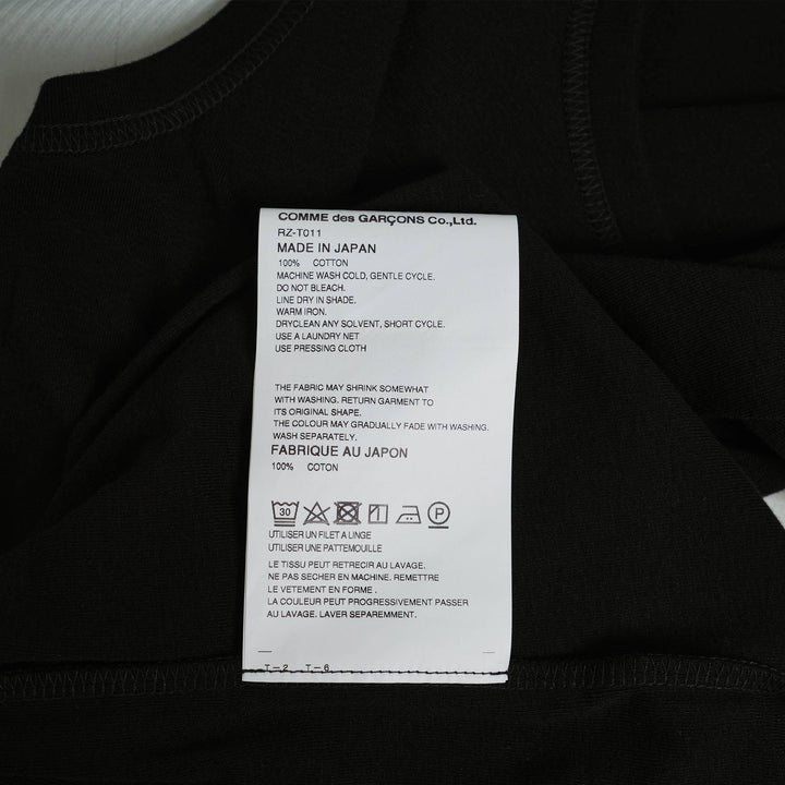 Club21 - COMME des GARCONS COMME des GARCONS - Teiban Short Sleeve Cotton Fraise Tee - TEES - Black