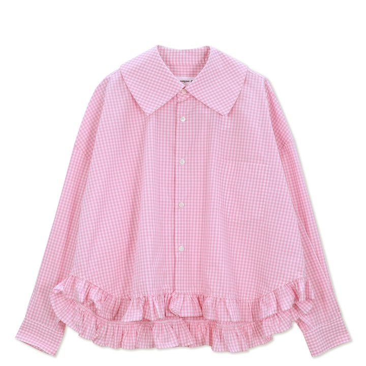 COMME_des_GARCONS_GIRL_Cotton_Poplin_Gingham_Check_Blouse_Pink