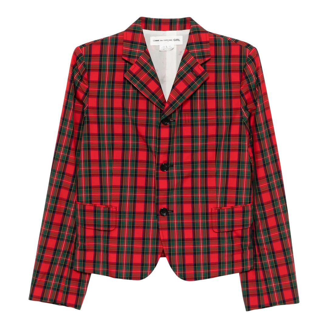 Club21 - COMME des GARCONS GIRL - Cotton Tartan Check Jacket - JACKETS - Red