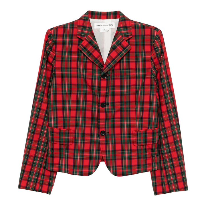 Club21 - COMME des GARCONS GIRL - Cotton Tartan Check Jacket - JACKETS - Red