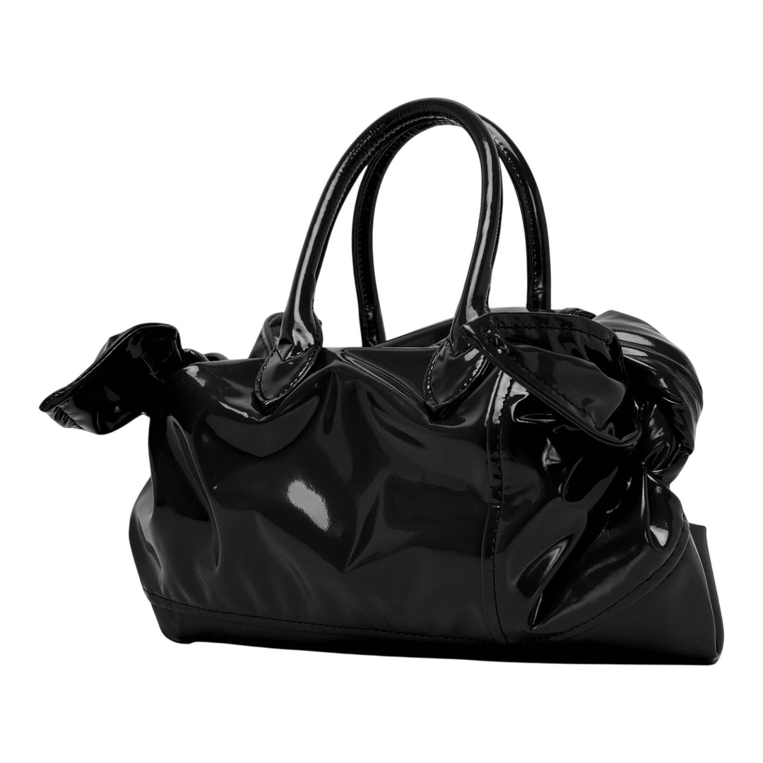 Club21 - COMME des GARCONS GIRL - Patent Leather Ribbon Deco Bag - TOP HANDLE - Black